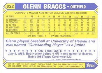 1987 Topps - Collector's Edition (Tiffany) #622 Glenn Braggs Back
