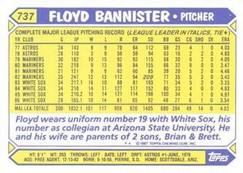 1987 Topps - Collector's Edition (Tiffany) #737 Floyd Bannister Back