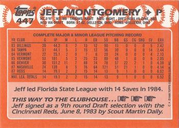 1988 Topps - Collector's Edition (Tiffany) #447 Jeff Montgomery Back