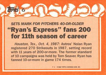 1988 Topps - Collector's Edition (Tiffany) #6 Nolan Ryan Back
