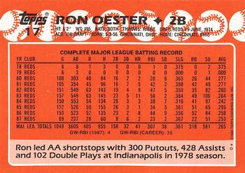 1988 Topps - Collector's Edition (Tiffany) #17 Ron Oester Back