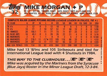 1988 Topps - Collector's Edition (Tiffany) #32 Mike Morgan Back
