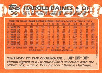 1988 Topps - Collector's Edition (Tiffany) #35 Harold Baines Back