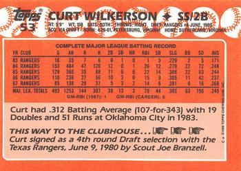 1988 Topps - Collector's Edition (Tiffany) #53 Curt Wilkerson Back