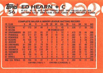 1988 Topps - Collector's Edition (Tiffany) #56 Ed Hearn Back