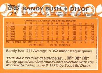 1988 Topps - Collector's Edition (Tiffany) #73 Randy Bush Back