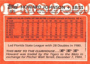 1988 Topps - Collector's Edition (Tiffany) #85 Howard Johnson Back