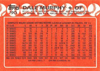 1988 Topps - Collector's Edition (Tiffany) #90 Dale Murphy Back