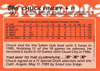 1988 Topps - Collector's Edition (Tiffany) #99 Chuck Finley Back