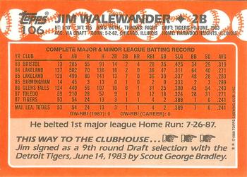 1988 Topps - Collector's Edition (Tiffany) #106 Jim Walewander Back