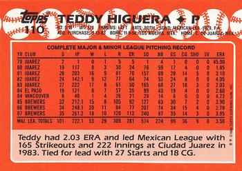 1988 Topps - Collector's Edition (Tiffany) #110 Teddy Higuera Back