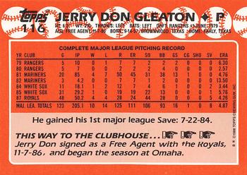 1988 Topps - Collector's Edition (Tiffany) #116 Jerry Don Gleaton Back