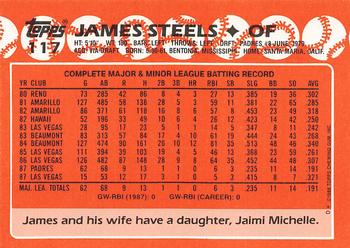 1988 Topps - Collector's Edition (Tiffany) #117 Jim Steels Back