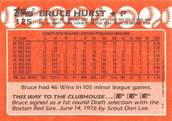 1988 Topps - Collector's Edition (Tiffany) #125 Bruce Hurst Back