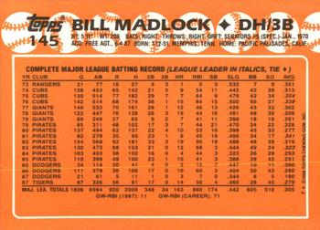 1988 Topps - Collector's Edition (Tiffany) #145 Bill Madlock Back