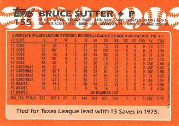 1988 Topps - Collector's Edition (Tiffany) #155 Bruce Sutter Back