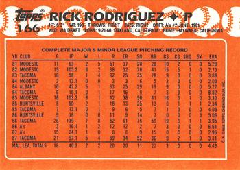 1988 Topps - Collector's Edition (Tiffany) #166 Rick Rodriguez Back