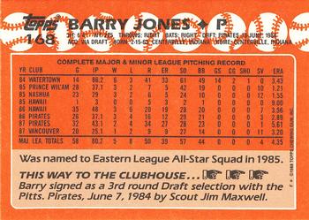 1988 Topps - Collector's Edition (Tiffany) #168 Barry Jones Back