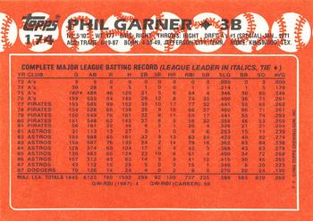 1988 Topps - Collector's Edition (Tiffany) #174 Phil Garner Back