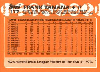 1988 Topps - Collector's Edition (Tiffany) #177 Frank Tanana Back
