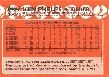 1988 Topps - Collector's Edition (Tiffany) #182 Ken Phelps Back