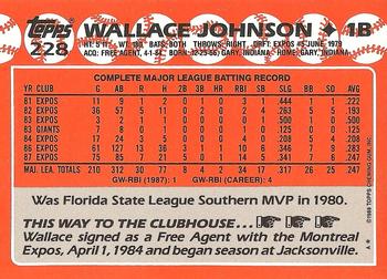1988 Topps - Collector's Edition (Tiffany) #228 Wallace Johnson Back