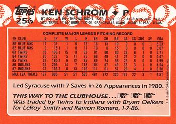 1988 Topps - Collector's Edition (Tiffany) #256 Ken Schrom Back