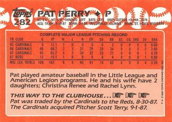 1988 Topps - Collector's Edition (Tiffany) #282 Pat Perry Back