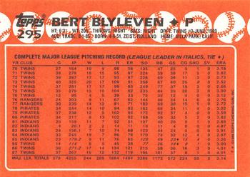 1988 Topps - Collector's Edition (Tiffany) #295 Bert Blyleven Back