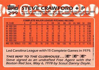 1988 Topps - Collector's Edition (Tiffany) #299 Steve Crawford Back