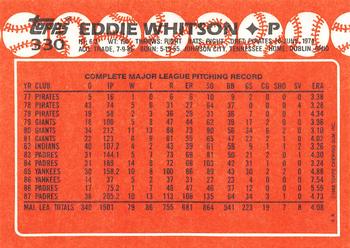 1988 Topps - Collector's Edition (Tiffany) #330 Eddie Whitson Back