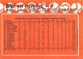 1988 Topps - Collector's Edition (Tiffany) #353 Ed Olwine Back