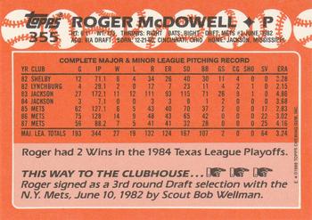 1988 Topps - Collector's Edition (Tiffany) #355 Roger McDowell Back