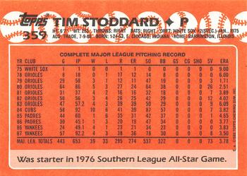 1988 Topps - Collector's Edition (Tiffany) #359 Tim Stoddard Back