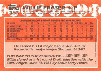 1988 Topps - Collector's Edition (Tiffany) #363 Willie Fraser Back