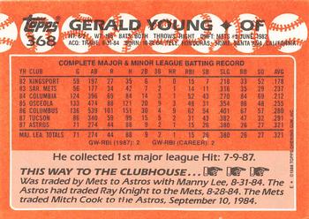 1988 Topps - Collector's Edition (Tiffany) #368 Gerald Young Back