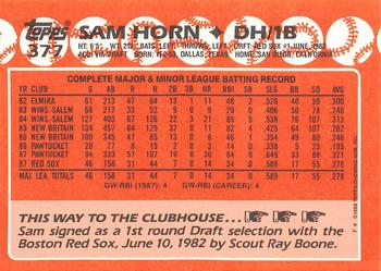 1988 Topps - Collector's Edition (Tiffany) #377 Sam Horn Back