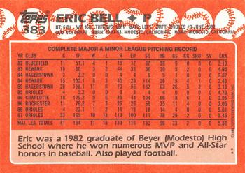 1988 Topps - Collector's Edition (Tiffany) #383 Eric Bell Back