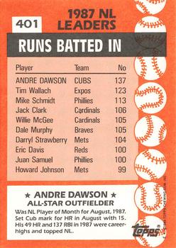 1988 Topps - Collector's Edition (Tiffany) #401 Andre Dawson Back