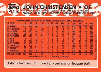1988 Topps - Collector's Edition (Tiffany) #413 John Christensen Back