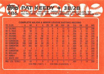 1988 Topps - Collector's Edition (Tiffany) #486 Pat Keedy Back