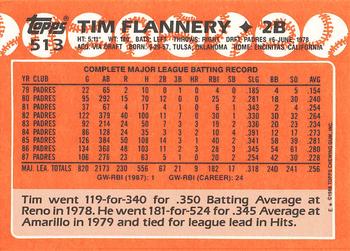 1988 Topps - Collector's Edition (Tiffany) #513 Tim Flannery Back