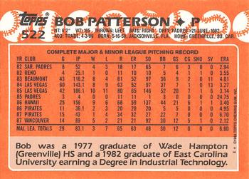 1988 Topps - Collector's Edition (Tiffany) #522 Bob Patterson Back