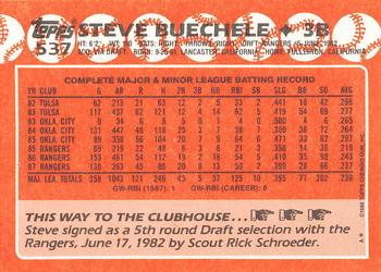 1988 Topps - Collector's Edition (Tiffany) #537 Steve Buechele Back
