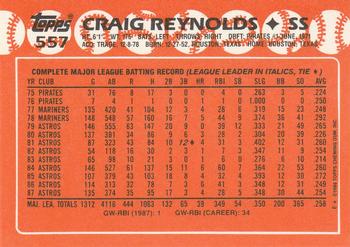 1988 Topps - Collector's Edition (Tiffany) #557 Craig Reynolds Back