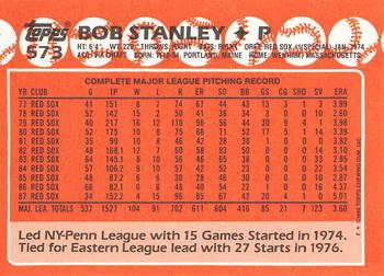 1988 Topps - Collector's Edition (Tiffany) #573 Bob Stanley Back