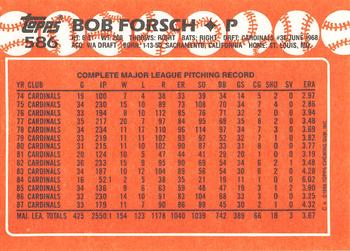 1988 Topps - Collector's Edition (Tiffany) #586 Bob Forsch Back