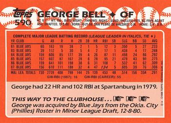 1988 Topps - Collector's Edition (Tiffany) #590 George Bell Back