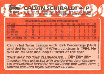 1988 Topps - Collector's Edition (Tiffany) #599 Calvin Schiraldi Back
