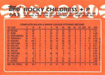 1988 Topps - Collector's Edition (Tiffany) #643 Rocky Childress Back